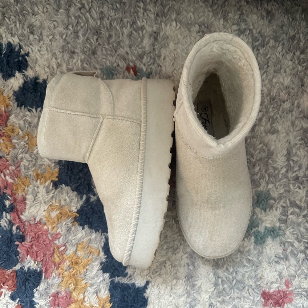 Forever Cozy White Ankle Boots